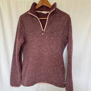 Orvis Heathered Burgundy Half Zip Women's Medium